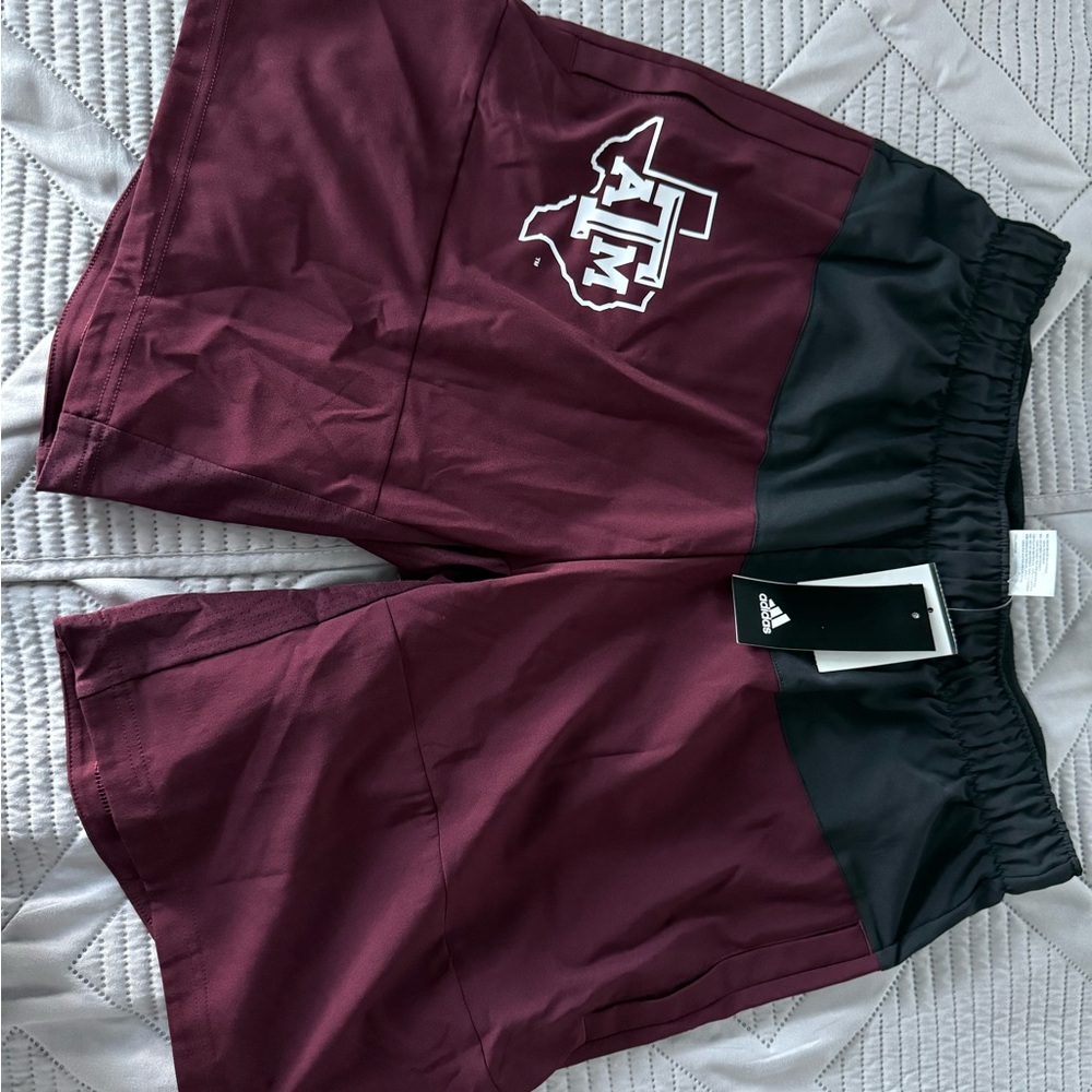 Adidas Texas A&M Aggies Maroon and Black Athletic Shorts